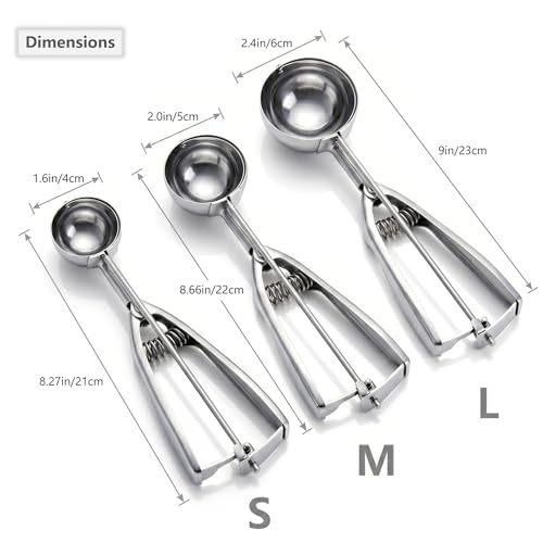 Ice Cream Scoop, 3Pcs Cookie Scoop Set, Essentials