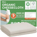 Classic Organic Cheese Cloths, GOTS Certified, Grade 100, 36x36Inch, Reusable Cheese Set