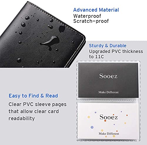 Smart Home Sooez Leather Professional Business Card Book Holder Organizer,