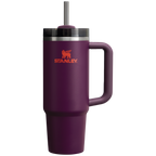 Splash-Resistant FlowState The Quencher H2.0 Flowstate Tumbler | Stanley Create D331C - 40oz Large Capacity Car-Cup Friendly Quencher - Plum