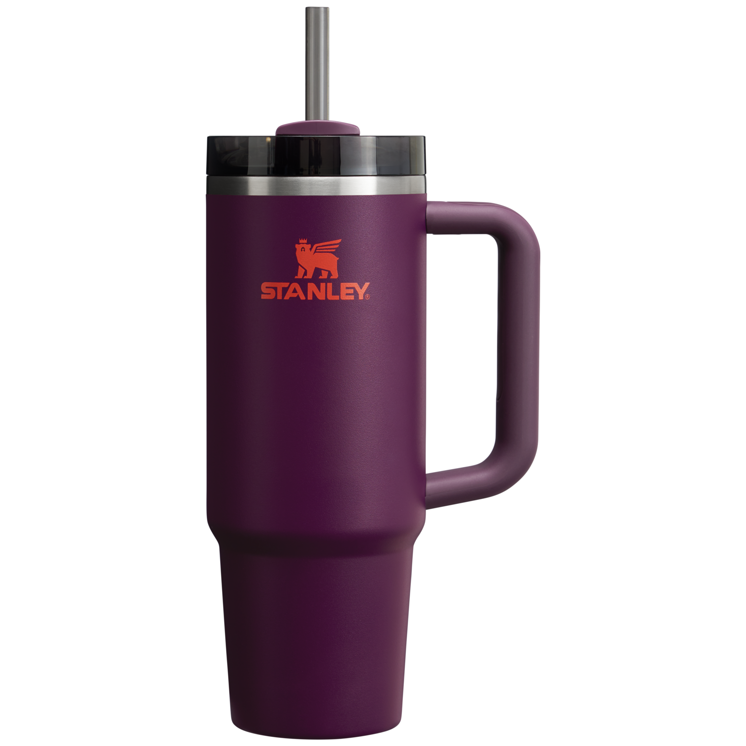 Splash-Resistant FlowState The Quencher H2.0 Flowstate Tumbler | Stanley Create D331C - 40oz Large Capacity Car-Cup Friendly Quencher - Plum