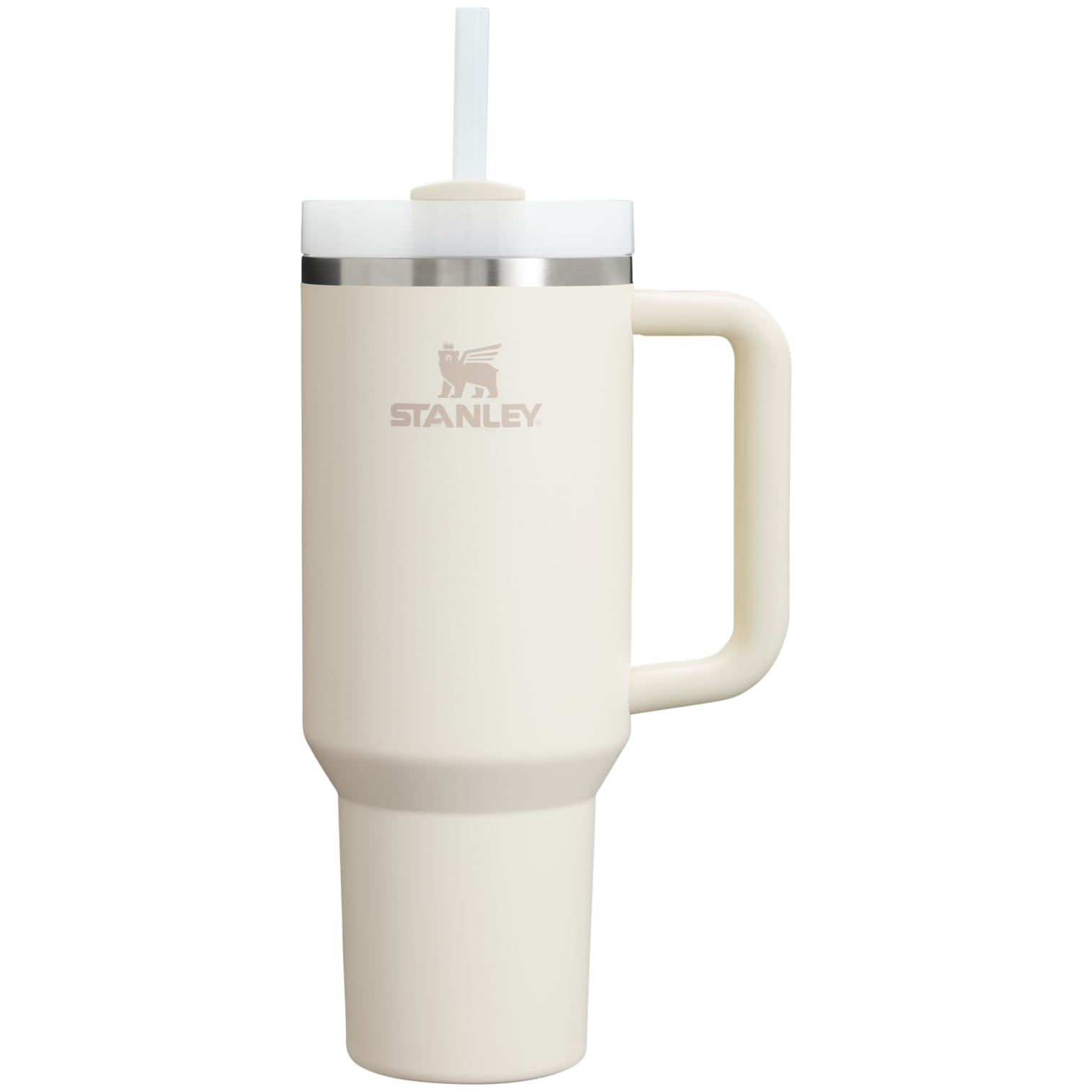 Car-Cup Friendly The Quencher H2.0 Flowstate Tumbler D050X - Premium Stainless Steel Straw Cup for All-Day Hydration - Cream 2.0