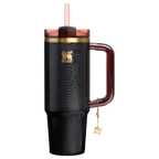 Splash-Resistant FlowState The Quencher Luxe H2.0 Flowstate Tumbler D171F - Premium Stainless Steel Straw Cup for All-Day Hydration - Black Snakeskin