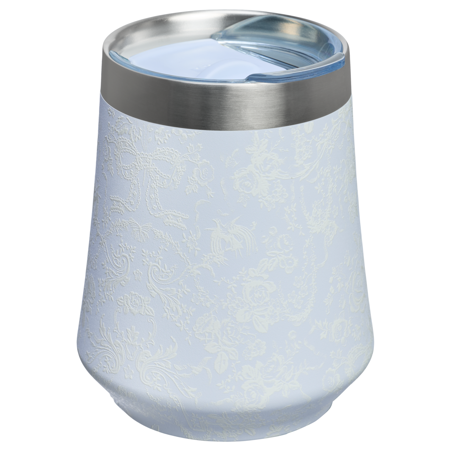 Elegant Stemless Stanley 1913 x LoveShackFancy Holiday Reserve Wine Tumbler D367F - Elegant Stemless Vacuum Insulated Wine Tumbler Detail