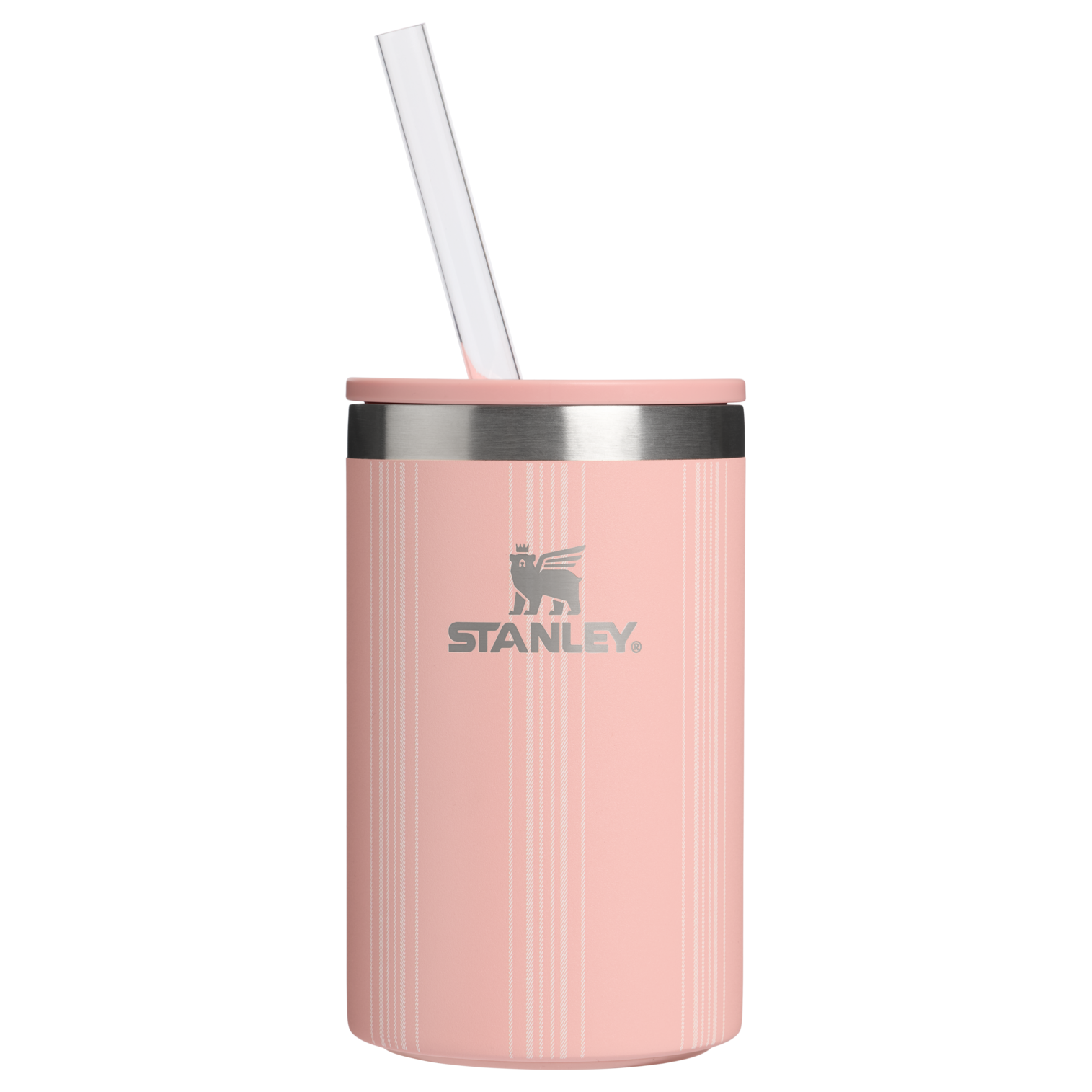 Premium All-Weather The Everyday Can Cooler Cup D353P - Heavy-Duty Ice-Retention Food & Beverage Carrier - Peach Rose Picnic Stripe
