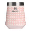 Elegant Stemless The Reserve Wine Tumbler D352C - Shatterproof Flavor-Preserving Cocktail Tumbler with Lid - Rose Quartz Rattan