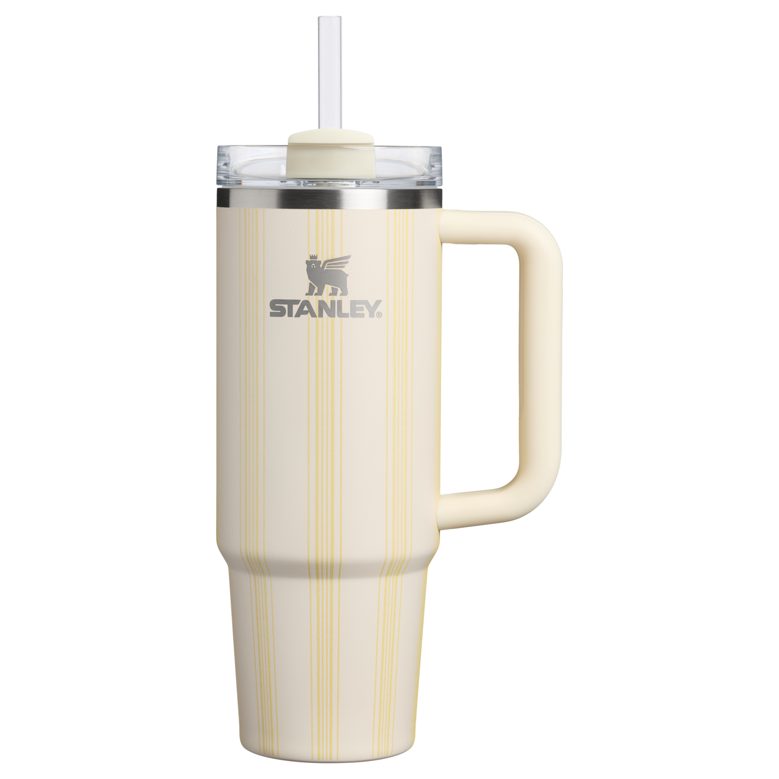 Large Capacity The Quencher H2.0 Flowstate Tumbler D343V - 40oz Large Capacity Car-Cup Friendly Quencher - Cream Picnic Stripe