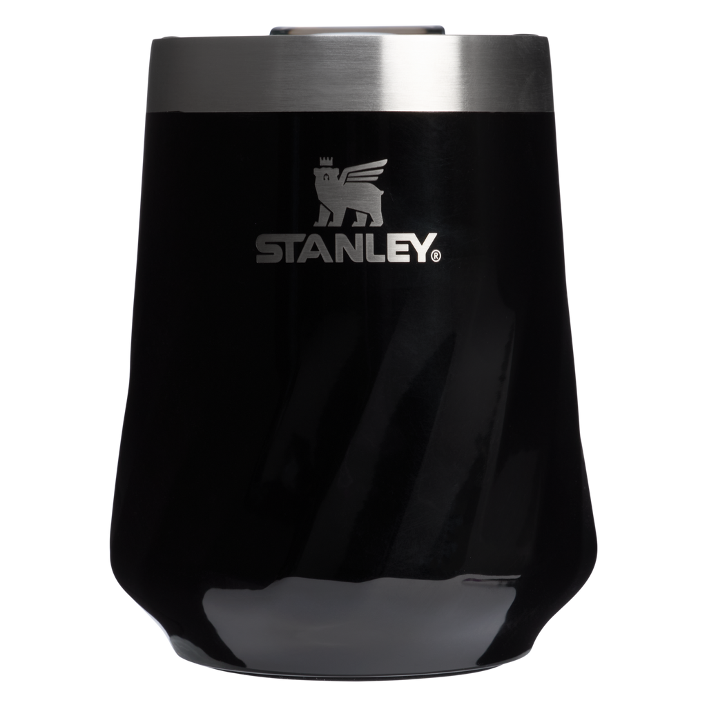 Vacuum Insulated Wine The Textured Reserve Wine Tumbler D141Z - Shatterproof Flavor-Preserving Cocktail Tumbler with Lid - Black Gloss