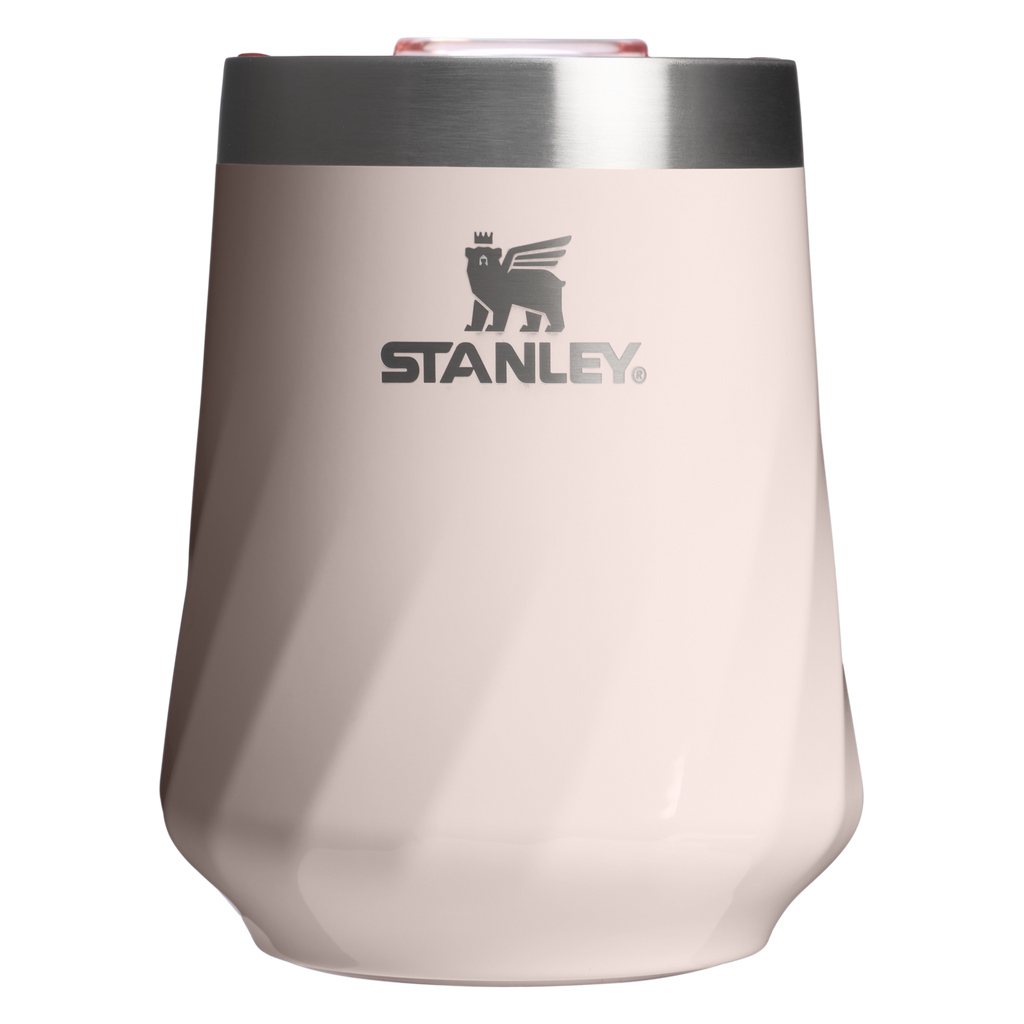 Vacuum Insulated Wine The Textured Reserve Wine Tumbler D141Z - Shatterproof Flavor-Preserving Cocktail Tumbler with Lid - Rose Quartz Gloss