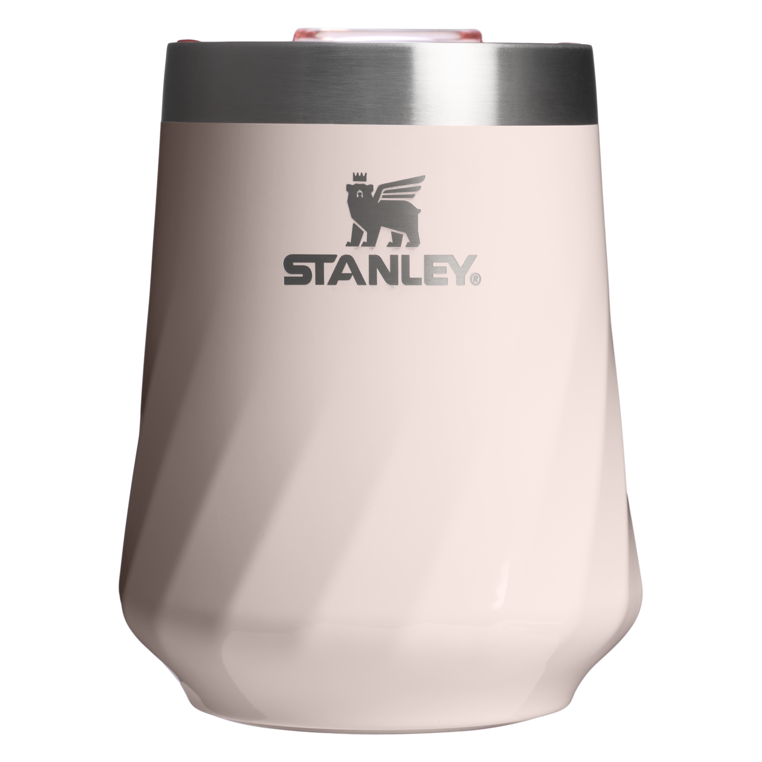 Vacuum Insulated Wine The Textured Reserve Wine Tumbler D141Z - Shatterproof Flavor-Preserving Cocktail Tumbler with Lid - Rose Quartz Gloss