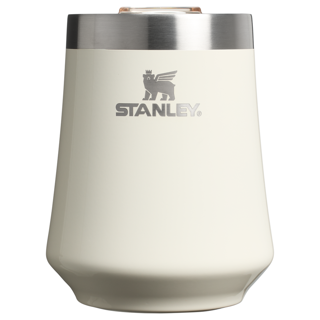 Elegant Stemless The Reserve Wine Tumbler D125V - Shatterproof Flavor-Preserving Cocktail Tumbler with Lid - Cream Gloss