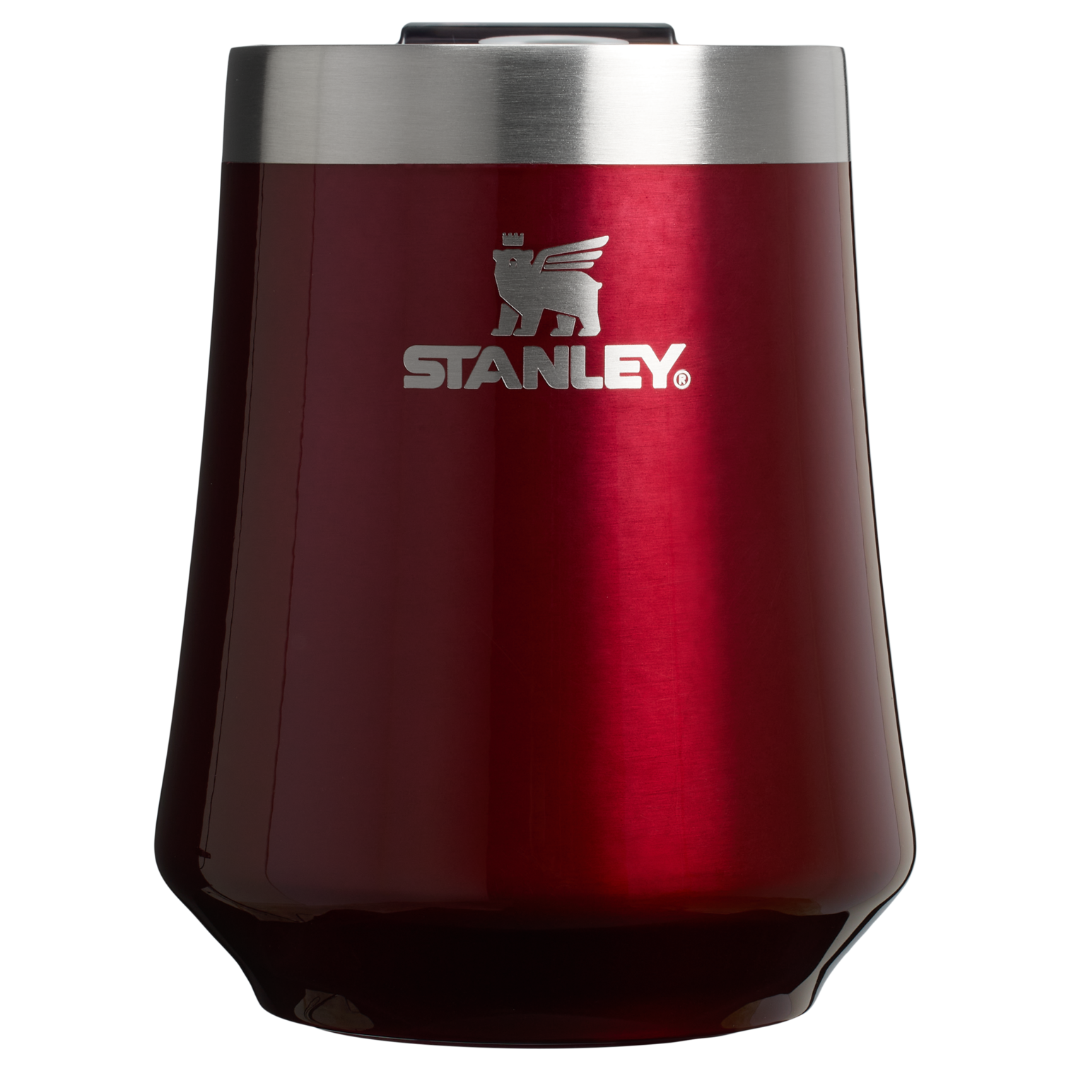 Elegant Stemless The Reserve Wine Tumbler | Stanley Create D302P - Premium Insulated Egg-Shaped Wine Glass for Outdoors - Garnet Shine