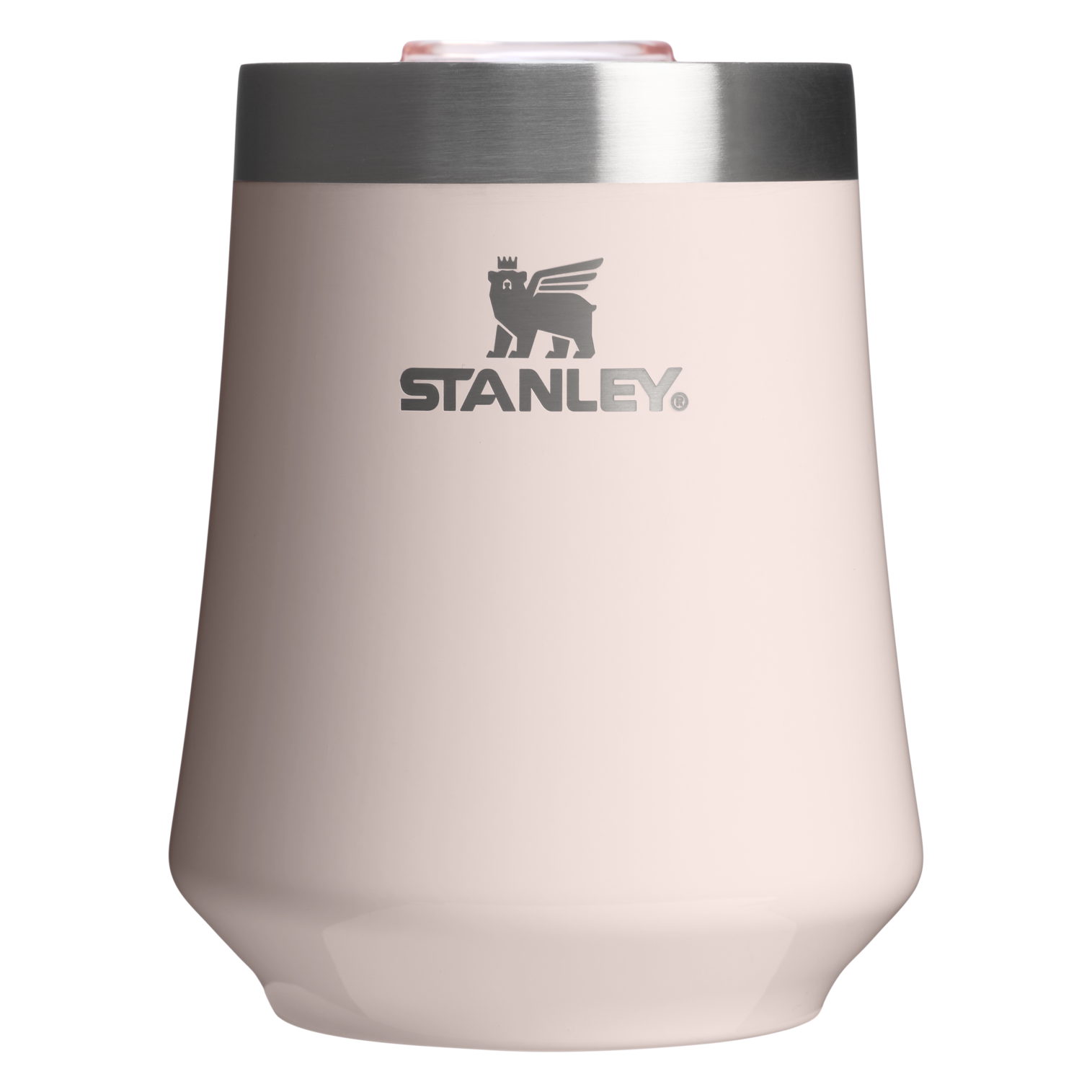 Elegant Stemless The Reserve Wine Tumbler D125V - Shatterproof Flavor-Preserving Cocktail Tumbler with Lid - Rose Quartz Gloss