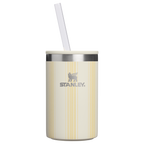 Premium All-Weather The Everyday Can Cooler Cup D353P - Heavy-Duty Ice-Retention Food & Beverage Carrier - Cream Picnic Stripe