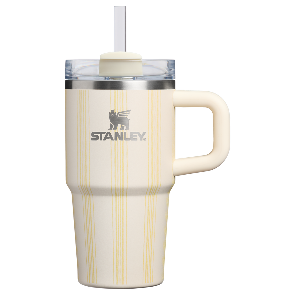 Splash-Resistant FlowState The Quencher H2.0 Flowstate Tumbler D344H - Premium Stainless Steel Straw Cup for All-Day Hydration - Cream Picnic Stripe