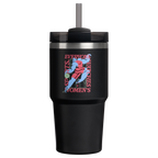 Insulated Travel The Quencher H2.0 Flowstate Tumbler D341T - Double-Wall Vacuum Insulated Travel Tumbler with Straw - Tournament Black