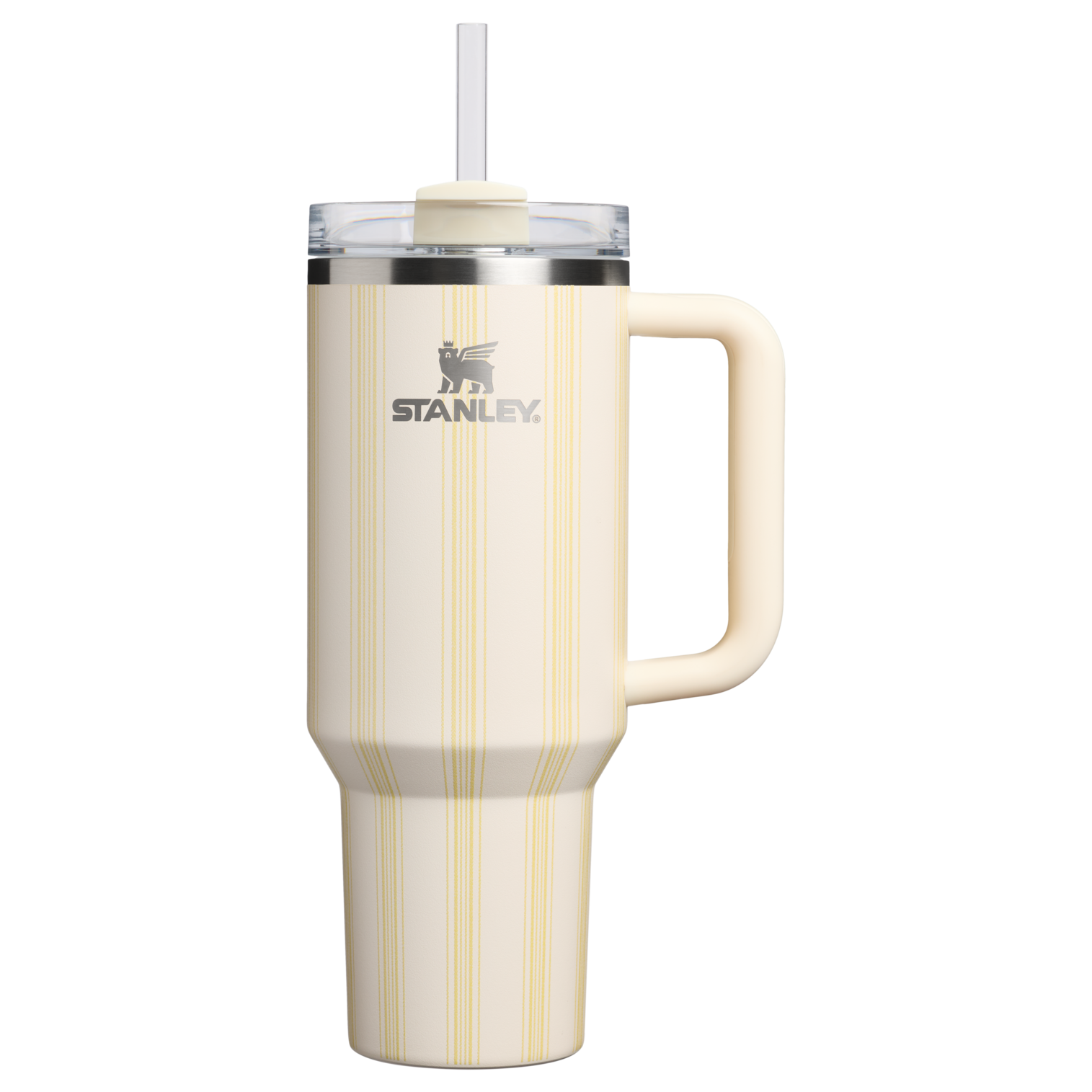 Splash-Resistant FlowState The Quencher H2.0 Flowstate Tumbler D342C - 40oz Large Capacity Car-Cup Friendly Quencher - Cream Picnic Stripe