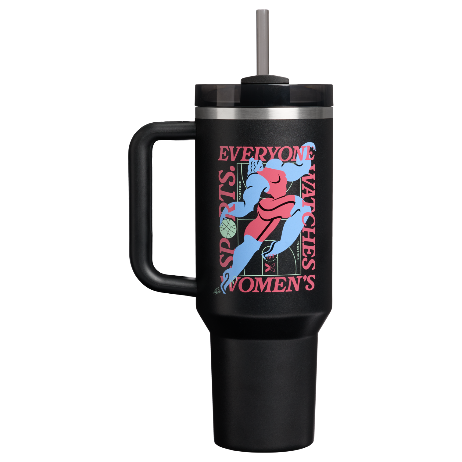 Large Capacity The Quencher H2.0 Flowstate Tumbler D340Y - Double-Wall Vacuum Insulated Travel Tumbler with Straw - Tournament Black