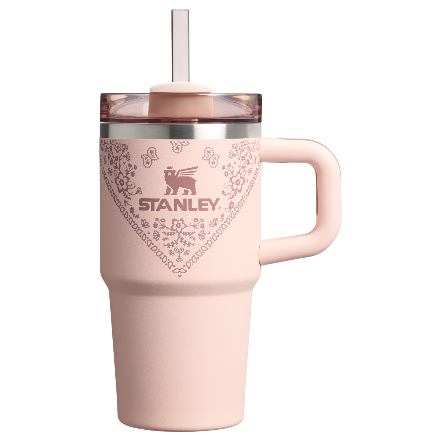 Car-Cup Friendly The Quencher H2.O Flowstate Tumbler D124E - Premium Stainless Steel Straw Cup for All-Day Hydration - Conch Floral