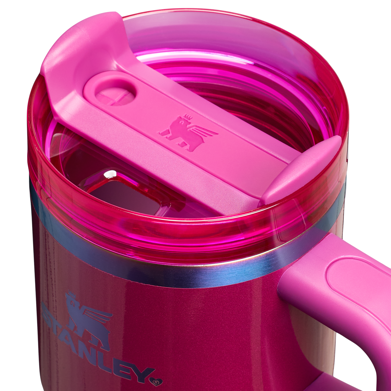 Splash-Resistant FlowState The Quencher H2.O Flowstate Tumbler with Handle | Stanley Create D309N - 40oz Large Capacity Car-Cup Friendly Quencher Detail