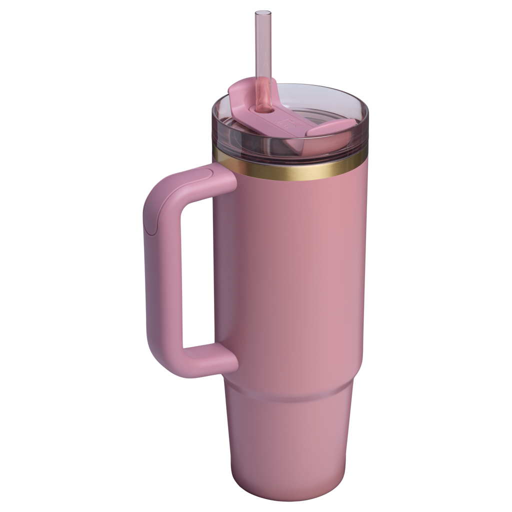Splash-Resistant FlowState The Quencher H2.0 Flowstate Tumbler | Stanley Create D331C - 40oz Large Capacity Car-Cup Friendly Quencher Detail