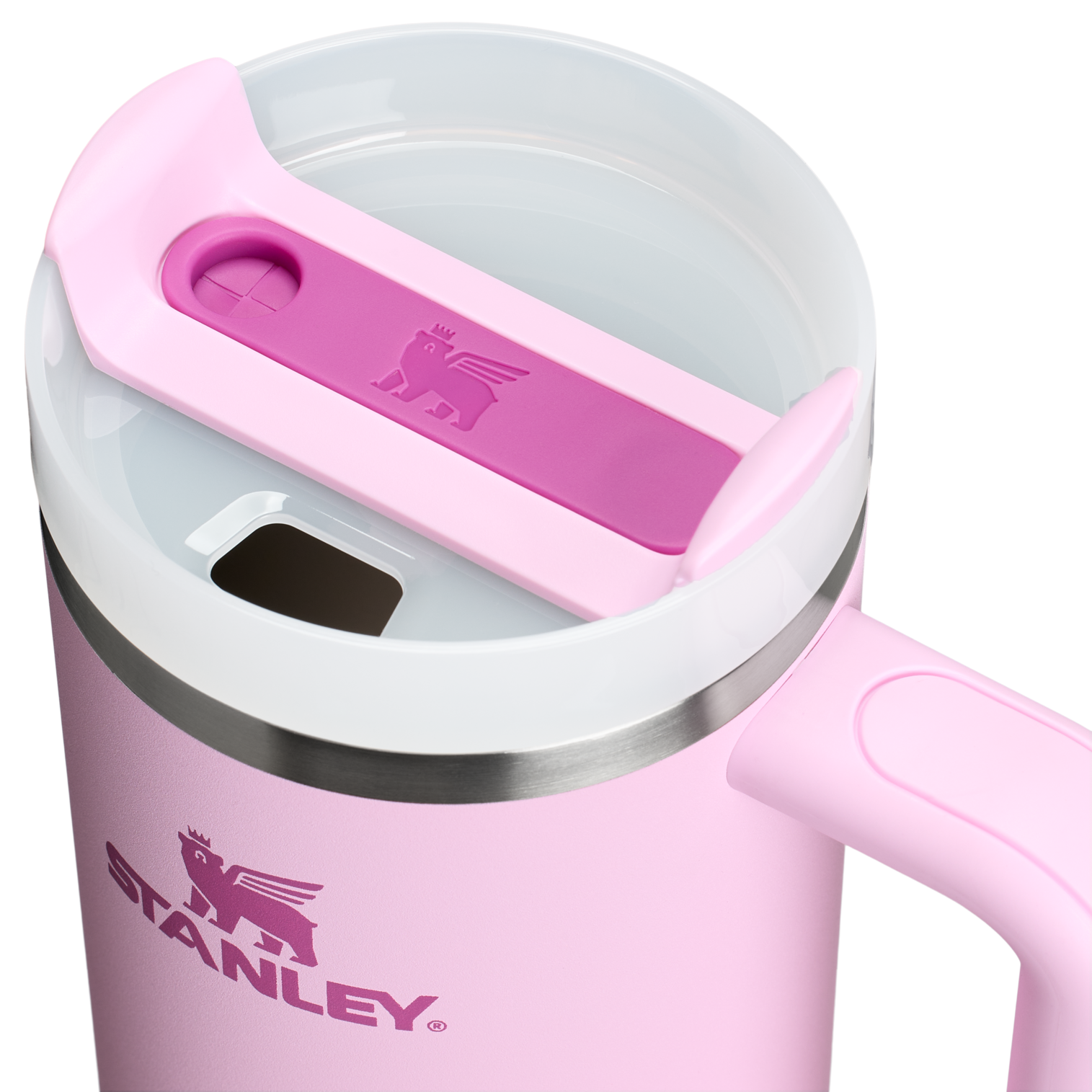 Splash-Resistant FlowState The Quencher H2.0 Flowstate Tumbler | Stanley Create D331C - 40oz Large Capacity Car-Cup Friendly Quencher Detail