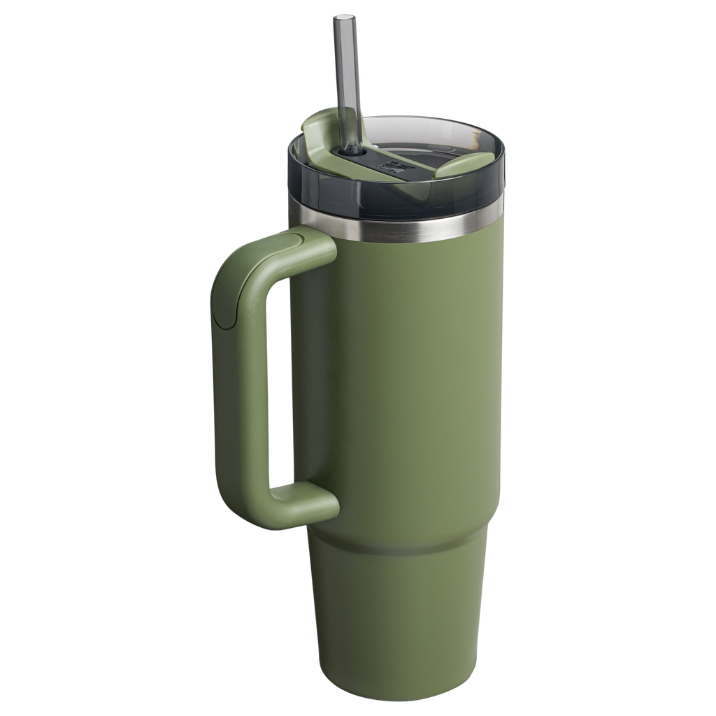 Splash-Resistant FlowState The Quencher H2.0 Flowstate Tumbler | Stanley Create D331C - 40oz Large Capacity Car-Cup Friendly Quencher Detail