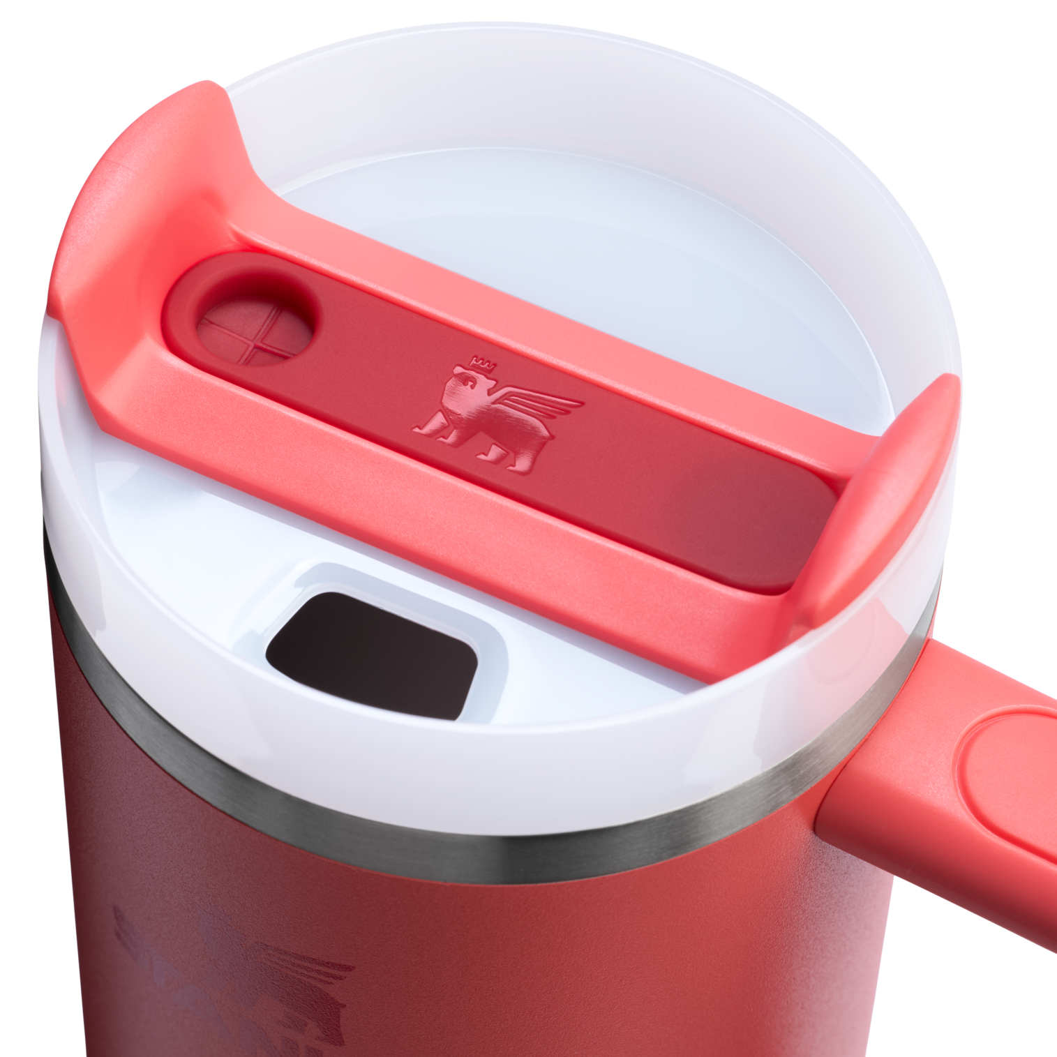 Splash-Resistant FlowState The Quencher H2.0 Flowstate Tumbler | Stanley Create D331C - 40oz Large Capacity Car-Cup Friendly Quencher Detail