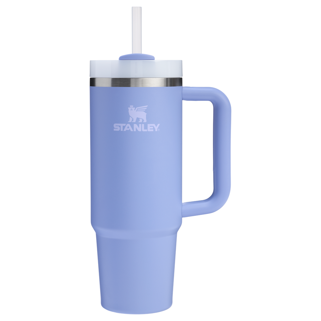 Splash-Resistant FlowState The Quencher H2.0 Flowstate Tumbler | Stanley Create D331C - 40oz Large Capacity Car-Cup Friendly Quencher - Hydrangea