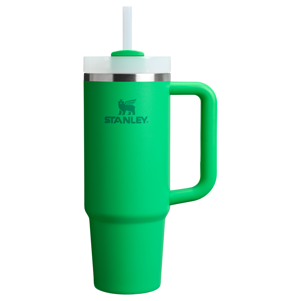 Splash-Resistant FlowState The Quencher H2.0 Flowstate Tumbler | Stanley Create D331C - 40oz Large Capacity Car-Cup Friendly Quencher - Meadow