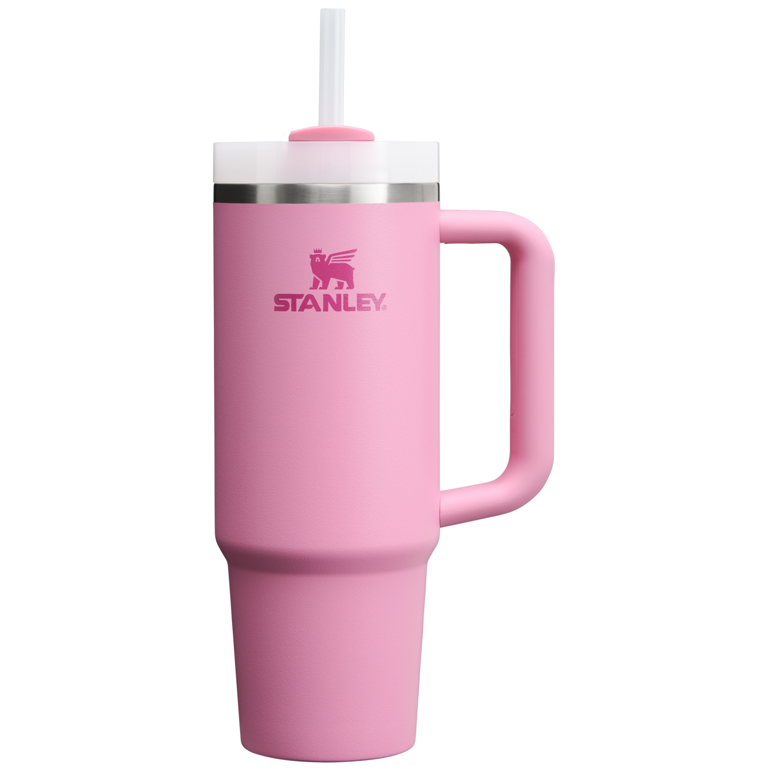 Splash-Resistant FlowState The Quencher H2.0 Flowstate Tumbler | Stanley Create D331C - 40oz Large Capacity Car-Cup Friendly Quencher - Peony