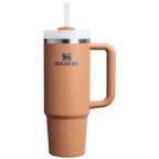 Splash-Resistant FlowState The Quencher H2.0 Flowstate Tumbler | Stanley Create D331C - 40oz Large Capacity Car-Cup Friendly Quencher - Toast