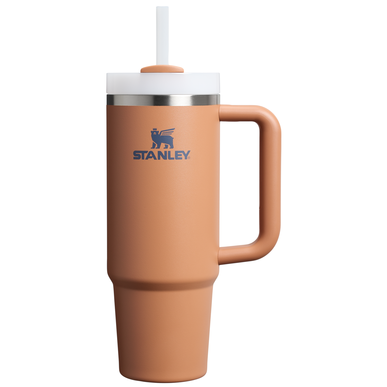 Splash-Resistant FlowState The Quencher H2.0 Flowstate Tumbler | Stanley Create D331C - 40oz Large Capacity Car-Cup Friendly Quencher - Toast
