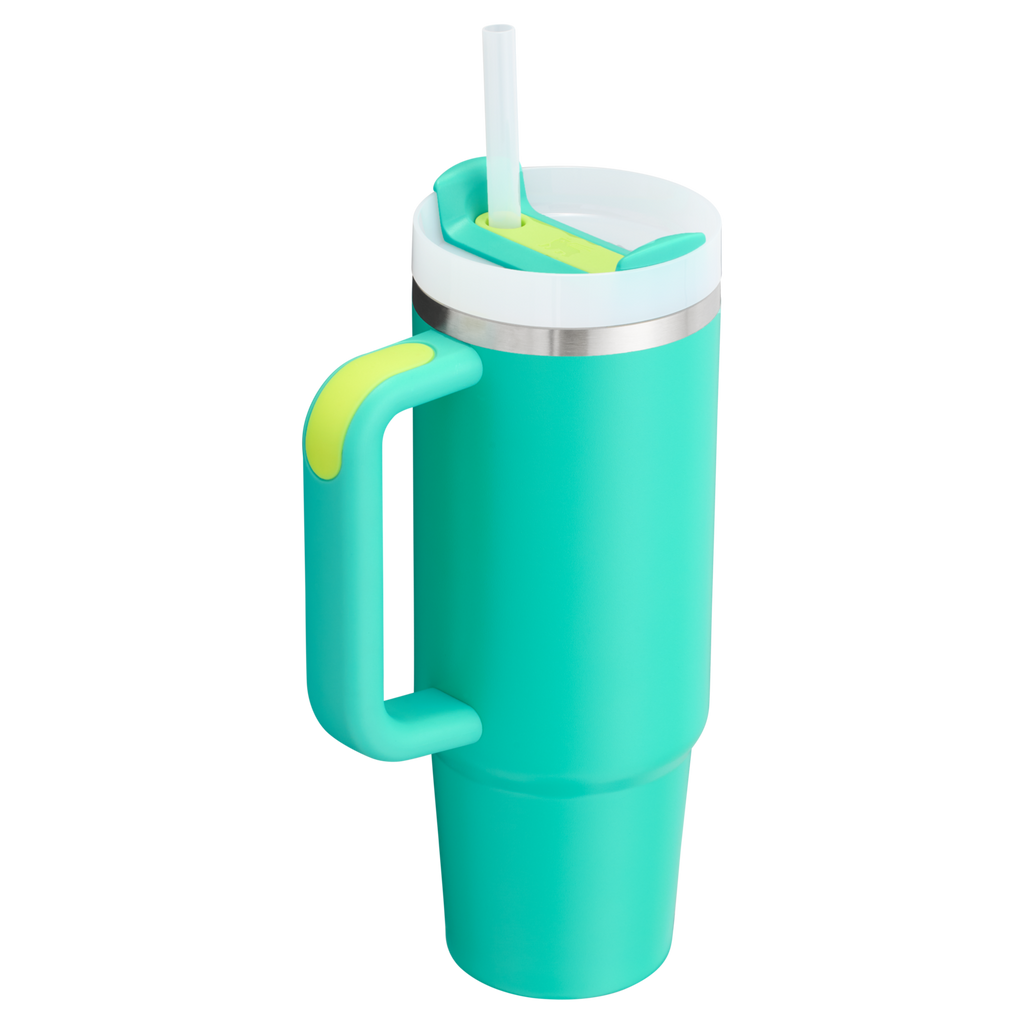 Splash-Resistant FlowState The Quencher H2.0 Flowstate Tumbler | Stanley Create D331C - 40oz Large Capacity Car-Cup Friendly Quencher Detail