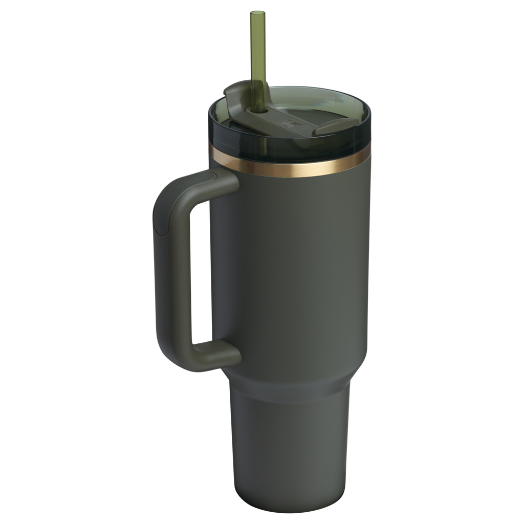 Double-Wall Vacuum The Quencher H2.0 Flowstate Tumbler  | Stanley Create D332L - Double-Wall Vacuum Insulated Travel Tumbler with Straw Detail
