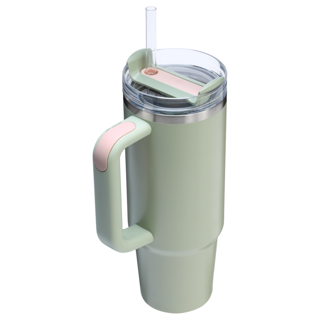 Splash-Resistant FlowState The Quencher H2.0 Flowstate Tumbler | Stanley Create D331C - 40oz Large Capacity Car-Cup Friendly Quencher Detail
