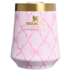 Premium Matte Stanley 1913 x LoveShackFancy Holiday Reserve Wine Tumbler D204X - Elegant Stemless Vacuum Insulated Wine Tumbler Detail