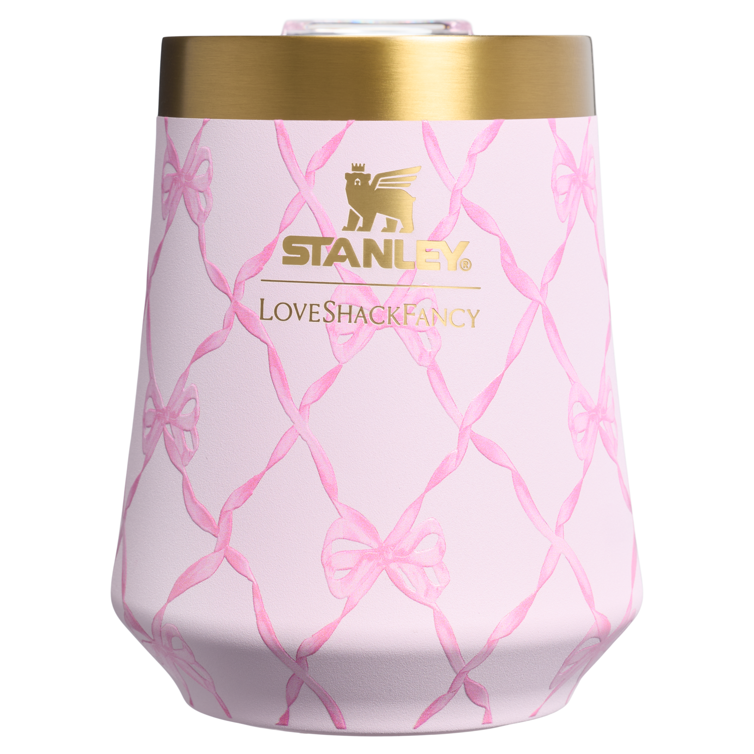 Premium Matte Stanley 1913 x LoveShackFancy Holiday Reserve Wine Tumbler D204X - Elegant Stemless Vacuum Insulated Wine Tumbler Detail