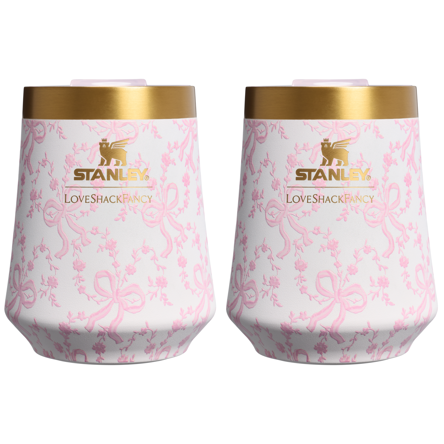Flavor-Preserving Stanley 1913 x LoveShackFancy Holiday The Reserve Wine Tumbler Set | 2-pack D205C - Reserve Collection Stainless Steel Whiskey Cup - Coquette Bow Chantilly