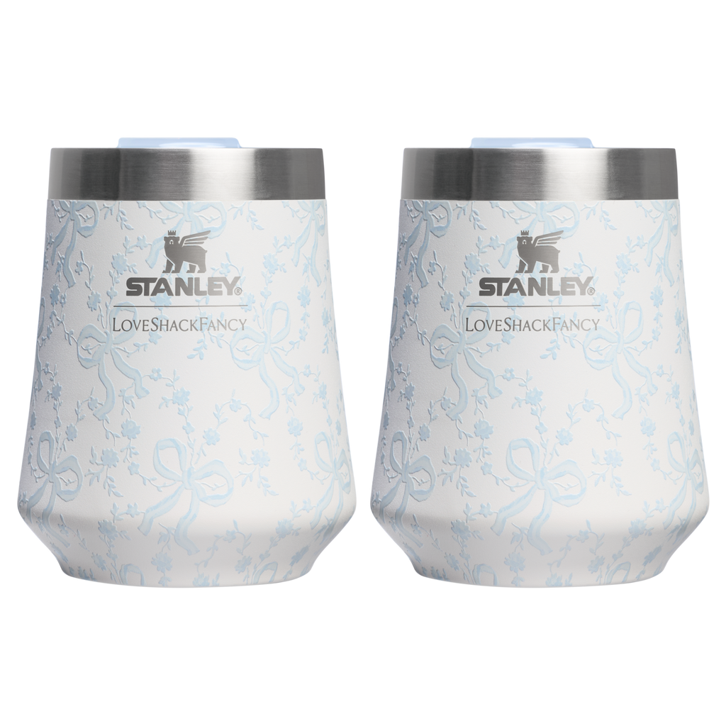 Flavor-Preserving Stanley 1913 x LoveShackFancy Holiday The Reserve Wine Tumbler Set | 2-pack D205C - Reserve Collection Stainless Steel Whiskey Cup - Coquette Bow Winter Ice