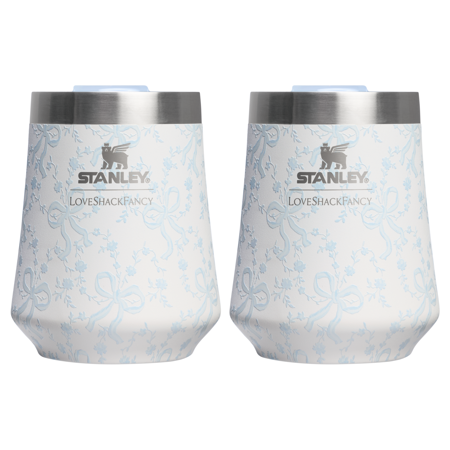 Flavor-Preserving Stanley 1913 x LoveShackFancy Holiday The Reserve Wine Tumbler Set | 2-pack D205C - Reserve Collection Stainless Steel Whiskey Cup - Coquette Bow Winter Ice