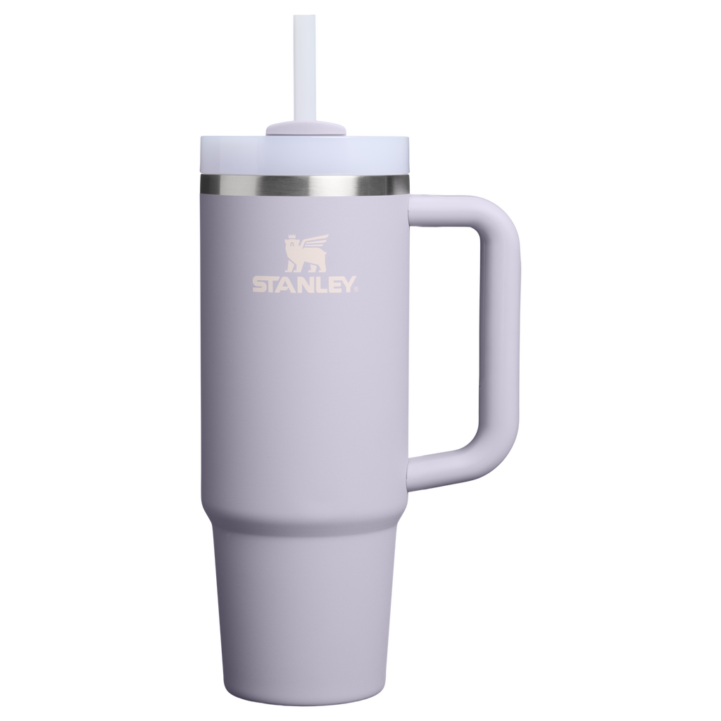 Splash-Resistant FlowState The Quencher H2.0 Flowstate Tumbler | Stanley Create D331C - 40oz Large Capacity Car-Cup Friendly Quencher - Purple Dust