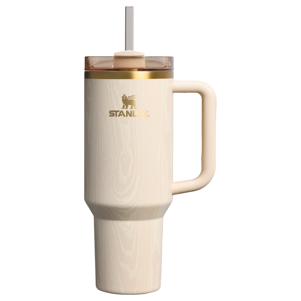 Large Capacity The Cheers & Cheer Quencher H2.0 Flowstate Tumbler D188Q - Double-Wall Vacuum Insulated Travel Tumbler with Straw - Birch Woodgrain