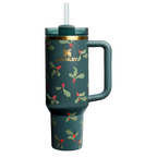 Large Capacity The Cheers & Cheer Quencher H2.0 Flowstate Tumbler D188Q - Double-Wall Vacuum Insulated Travel Tumbler with Straw - Holiday Botanical