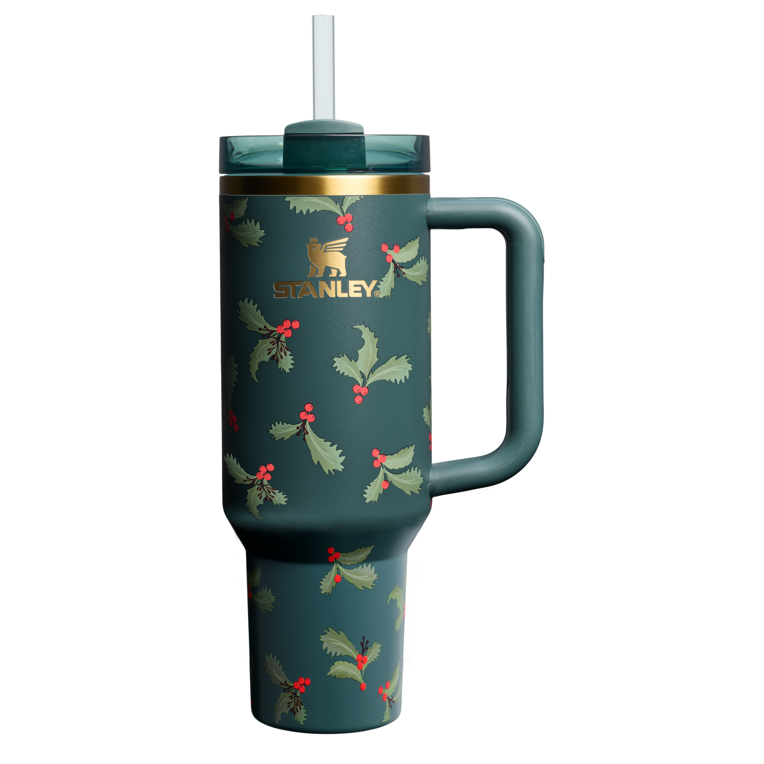 Large Capacity The Cheers & Cheer Quencher H2.0 Flowstate Tumbler D188Q - Double-Wall Vacuum Insulated Travel Tumbler with Straw - Holiday Botanical