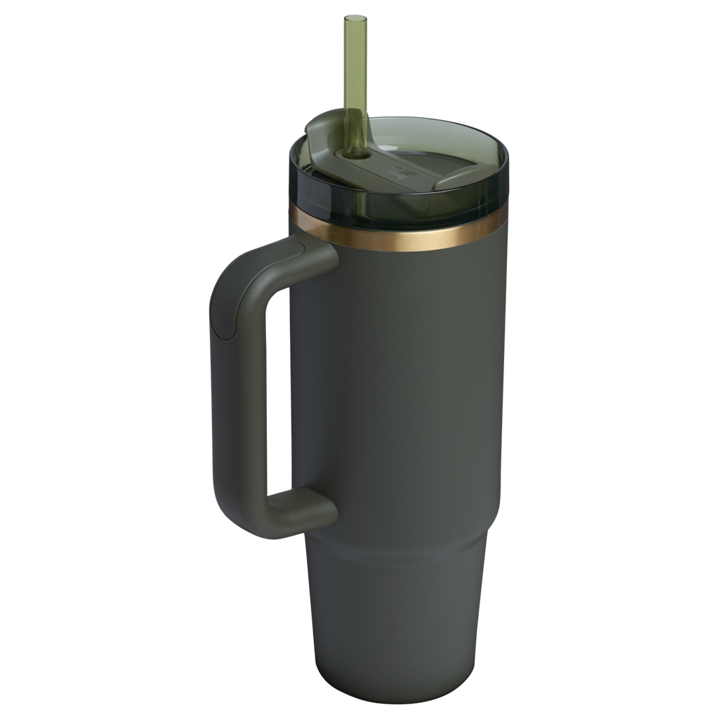 Splash-Resistant FlowState The Quencher H2.0 Flowstate Tumbler | Stanley Create D331C - 40oz Large Capacity Car-Cup Friendly Quencher Detail