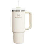 Splash-Resistant FlowState The Quencher H2.0 Flowstate Tumbler | Stanley Create D331C - 40oz Large Capacity Car-Cup Friendly Quencher - Cream 2.0