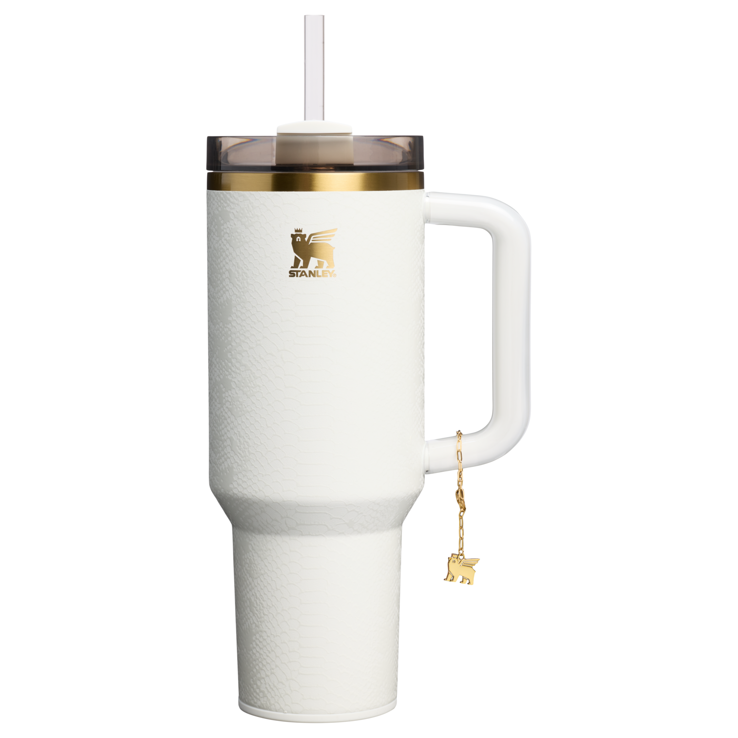 Insulated Travel The Quencher Luxe H2.0 Flowstate Tumbler D170A - Premium Stainless Steel Straw Cup for All-Day Hydration - Pale Stone Snakeskin