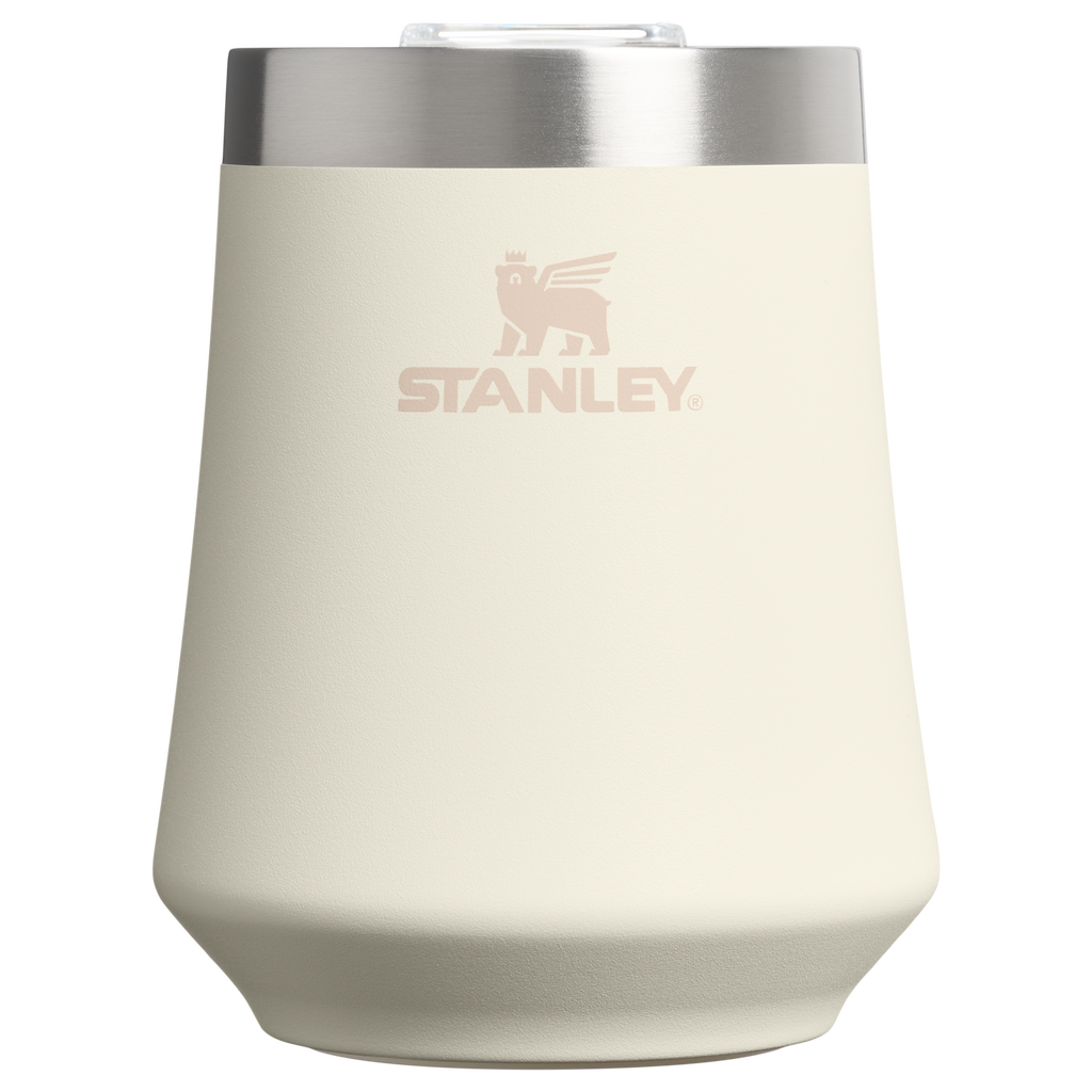 Elegant Stemless The Reserve Wine Tumbler D125V - Shatterproof Flavor-Preserving Cocktail Tumbler with Lid - Cream
