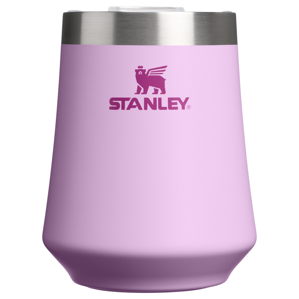 Elegant Stemless The Reserve Wine Tumbler | Stanley Create D302P - Premium Insulated Egg-Shaped Wine Glass for Outdoors - Soft Orchid